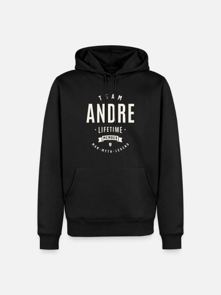 Team Andre Lebenslanges Mitglied Lustiger Name Andre - Männer Premium Bio Hoodie - Schwarz