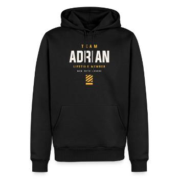 Membre à vie de l’équipe Adrian Funny Name Adrian - Sweat à capuche Premium bio Homme - noir - Devant - Nico (187cm)