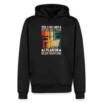 Ruhestandsplan gleich Wildjagt - Männer Premium Bio Hoodie - Schwarz - Vorne - Nico (187cm)