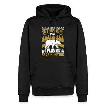 Ruhestandsplan gleich Wildjagt - Männer Premium Bio Hoodie - Schwarz - Vorne - Nico (187cm)