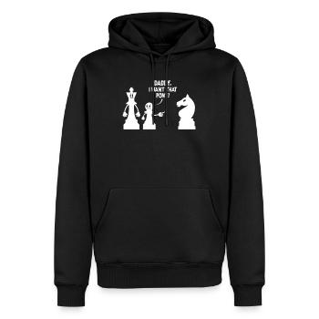 Schach Meme Daddy Ich will dieses Pony - Männer Premium Bio Hoodie - Schwarz - Vorne - Nico (187cm)