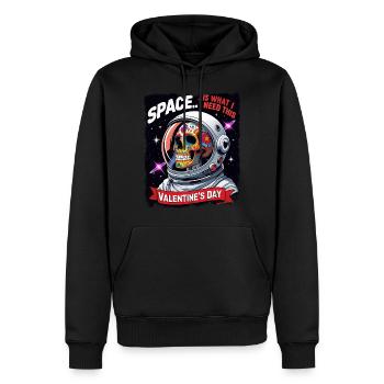 L’espace est ce dont j’ai besoin ce crâne de la Saint-Valentin - Sweat à capuche Premium bio Homme - noir - Devant - Nico (187cm)