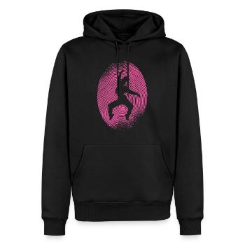 Breakdancer Breakdance Empreinte digitale Breakdance - Sweat à capuche Premium bio Homme - noir - Devant - Nico (187cm)