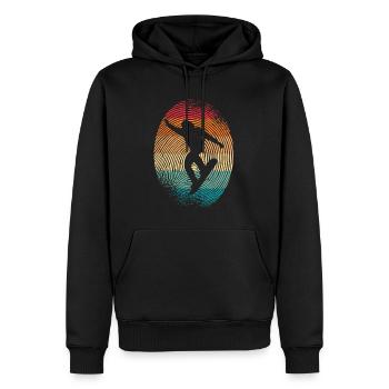 Snowboarder Fingerprint Snowboard Homme Garçon - Sweat à capuche Premium bio Homme - noir - Devant - Nico (187cm)