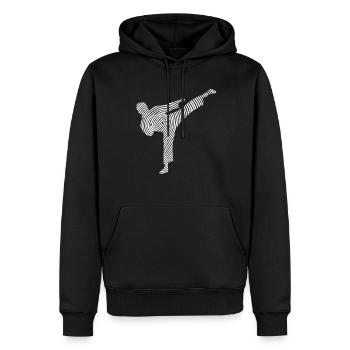 Taekwondo Arts Martiaux Empreintes digitales Karaté Homme - Sweat à capuche Premium bio Homme - noir - Devant - Nico (187cm)