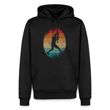 Joueur de tennis Fingerprint Tennis Homme - Sweat à capuche Premium bio Homme - noir - Devant - Nico (187cm)