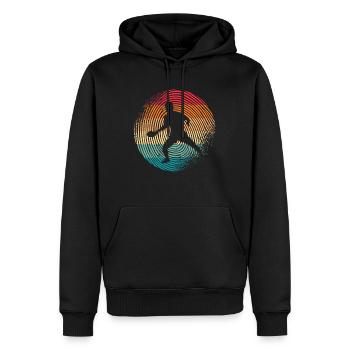 Joueur de tennis de table Empreinte digitale Jeu de tennis de table - Sweat à capuche Premium bio Homme - noir - Devant - Nico (187cm)