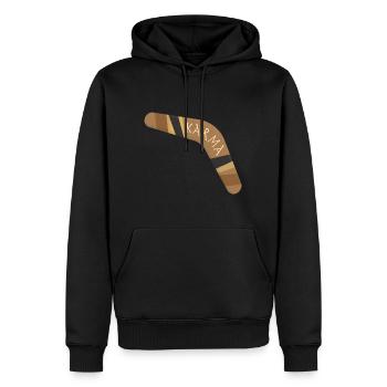 Karma boomerang - Männer Premium Bio Hoodie - Schwarz - Vorne - Nico (187cm)