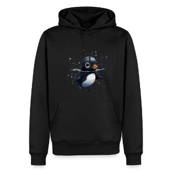 Pinguin Baby Vogel Küken - Männer Premium Bio Hoodie - Schwarz - Vorne - Nico (187cm)