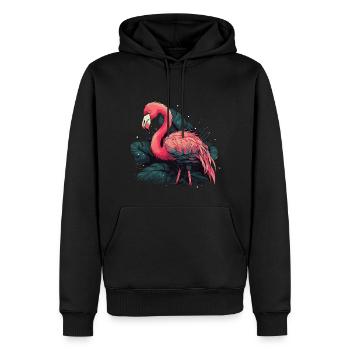Flamant rose Oiseaux Nature Animaux Nature Nature Tropical - Sweat à capuche Premium bio Homme - noir - Devant - Nico (187cm)