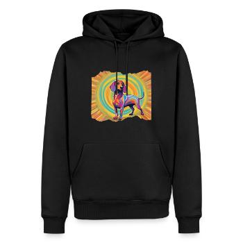 Dog Daschund Weiner Dogs Lover - Men’s Premium Organic Hoodie - black - Front - Nico (187cm)
