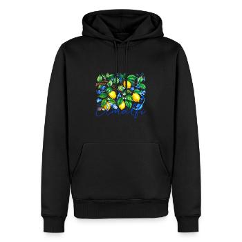 amalfi, zitronen, porzellan,keramik,zitrone - Männer Premium Bio Hoodie - Schwarz - Vorne - Nico (187cm)