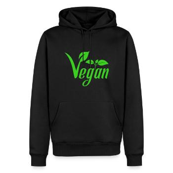Végétalien avec les feuilles pour le végétal végétalien - Sweat à capuche Premium bio Homme - noir - Devant - Nico (187cm)