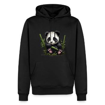Panda Ours Bambou Panda Bébé - Sweat à capuche Premium bio Homme - noir - Devant - Nico (187cm)