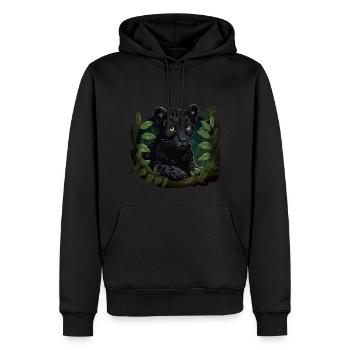 Schwarzer Baby Jaguar Wildkatze Afrika Wildnis - Männer Premium Bio Hoodie - Schwarz - Vorne - Nico (187cm)