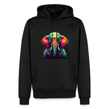 Elefant Afrika Asien Tier Cooler Elefanten Bunt - Männer Premium Bio Hoodie - Schwarz - Vorne - Nico (187cm)