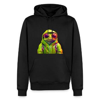 Grenouille avec lunettes de soleil Grenouilles fraîches colorées - Sweat à capuche Premium bio Homme - noir - Devant - Nico (187cm)