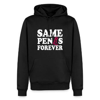 Same penis forever - Männer Premium Bio Hoodie - Schwarz - Vorne - Nico (187cm)