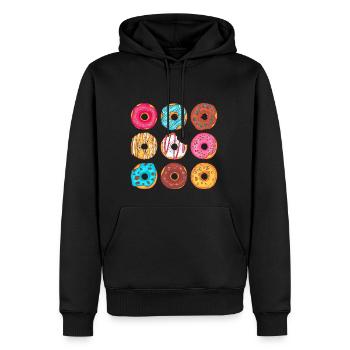 Donuts Confiserie Cookie Tart Cake Pies - Men’s Premium Organic Hoodie - black - Front - Nico (187cm)