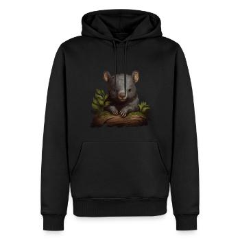 Wombat Baby Australie - Sweat à capuche Premium bio Homme - noir - Devant - Nico (187cm)