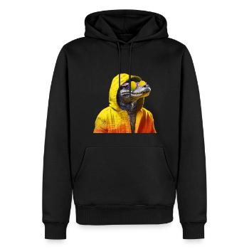 Krokodil mit Sonnenbrille Alligator Kaiman Reptil - Männer Premium Bio Hoodie - Schwarz - Vorne - Nico (187cm)