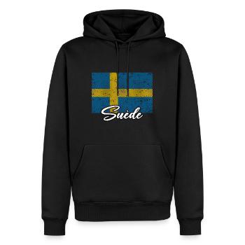 Schweden - Männer Premium Bio Hoodie - Schwarz - Vorne - Nico (187cm)