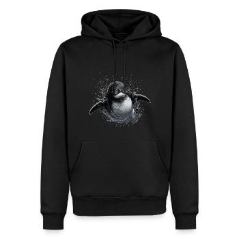 Pinguin Baby Vogel Küken - Männer Premium Bio Hoodie - Schwarz - Vorne - Nico (187cm)