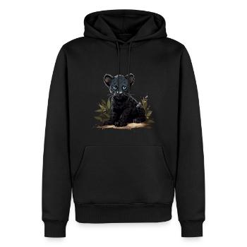 Schwarzer Baby Jaguar Wildkatze Afrika Wildnis - Männer Premium Bio Hoodie - Schwarz - Vorne - Nico (187cm)