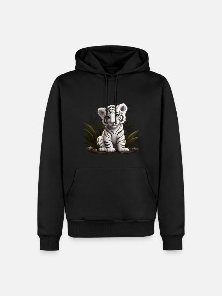 Baby White Tiger Wildcat Jungle - Men’s Premium Organic Hoodie - black
