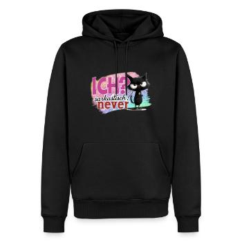 ich sarkastisch never sakastischer Spruch Humor - Männer Premium Bio Hoodie - Schwarz - Vorne - Nico (187cm)