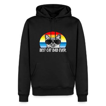 Vater der Katze - Männer Premium Bio Hoodie - Schwarz - Vorne - Nico (187cm)
