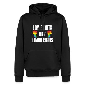 Rainbow Faust Queer Revolution Gift LGBT - Men’s Premium Organic Hoodie - black - Front - Nico (187cm)