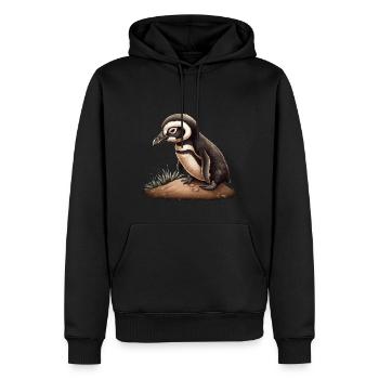 Pinguin Baby Vogel Küken - Männer Premium Bio Hoodie - Schwarz - Vorne - Nico (187cm)