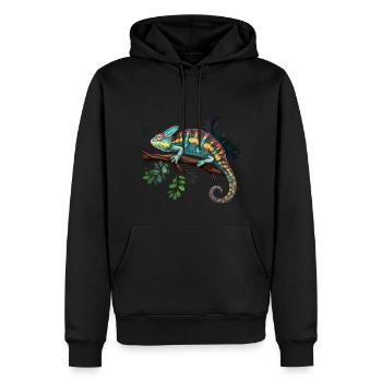 Reptiles de la branche caméléon - Sweat à capuche Premium bio Homme - noir - Devant - Nico (187cm)