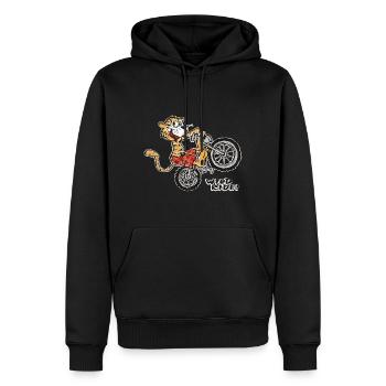 Tigre sauvage - Sweat à capuche Premium bio Homme - noir - Devant - Nico (187cm)