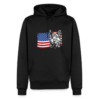 Hongrois Mudi Amérique Drapeau Chiens Chien Wilsigns - Sweat à capuche Premium bio Homme - noir - Devant - Nico (187cm)
