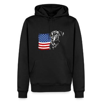 Rottweiler America Flag Chien Chiens Wilsigns - Sweat à capuche Premium bio Homme - noir - Devant - Nico (187cm)