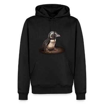 Pinguin Baby Vogel Küken - Männer Premium Bio Hoodie - Schwarz - Vorne - Nico (187cm)