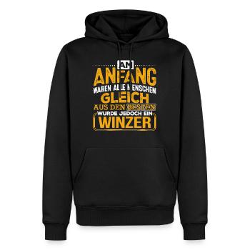 WINZER - Der Beste - Männer Premium Bio Hoodie - Schwarz - Vorne - Nico (187cm)