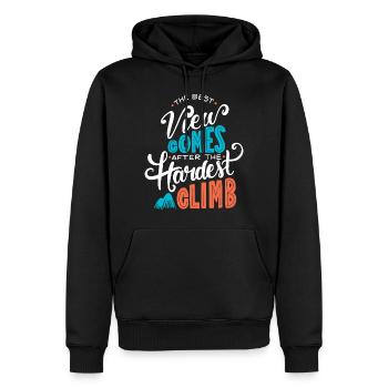 Amour Escalade de montagne - Sweat à capuche Premium bio Homme - noir - Devant - Nico (187cm)