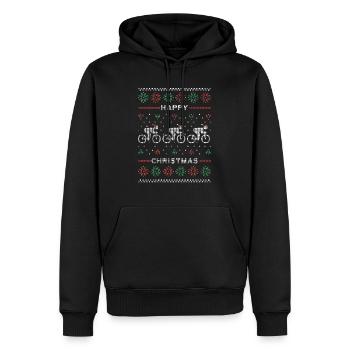 Fahrrad Ugly Sweater Weihnachten - Männer Premium Bio Hoodie - Schwarz - Vorne - Nico (187cm)