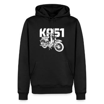 KR51 Schwalbe Vintage Retro Moped - Männer Premium Bio Hoodie - Schwarz - Vorne - Nico (187cm)