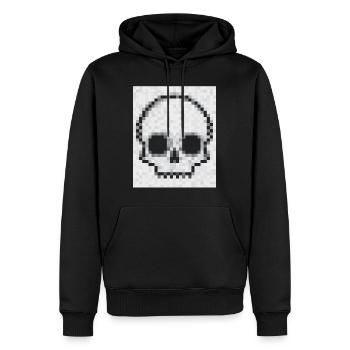 Crâne Crâne PixelArt Pixelig Pixel - Sweat à capuche Premium bio Homme - noir - Devant - Nico (187cm)