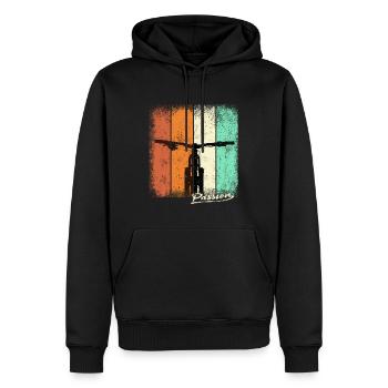 Vélo Passion VTT - Sweat à capuche Premium bio Homme - noir - Devant - Nico (187cm)