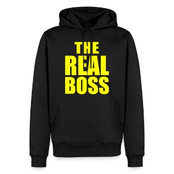 The real boss - Sweat à capuche Premium bio Homme - noir - Devant - Nico (187cm)