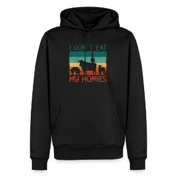 Lustiger veganer Spruch nicht Tiere - Männer Premium Bio Hoodie - Schwarz - Vorne - Nico (187cm)