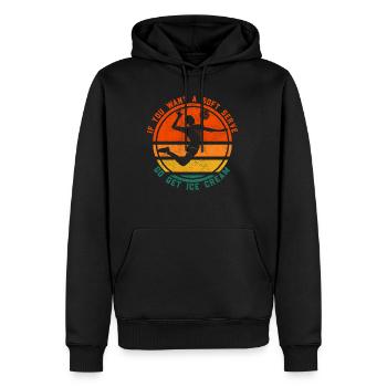 Lustiges Volleyballspieler-Zitat - Männer Premium Bio Hoodie - Schwarz - Vorne - Nico (187cm)