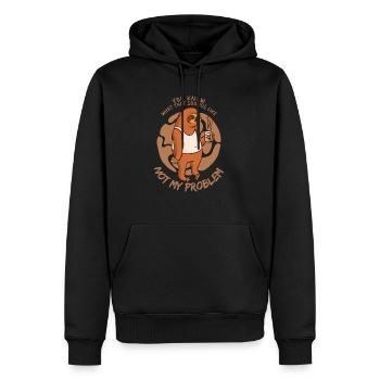 Nicht mein Problem Sarkastische Faultier-Sprüche - Männer Premium Bio Hoodie - Schwarz - Vorne - Nico (187cm)