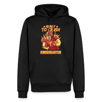 Prêt à écraser le football américain de maternelle - Sweat à capuche Premium bio Homme - noir - Devant - Nico (187cm)
