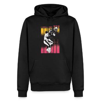 Je te possède toujours Football - Sweat à capuche Premium bio Homme - noir - Devant - Nico (187cm)